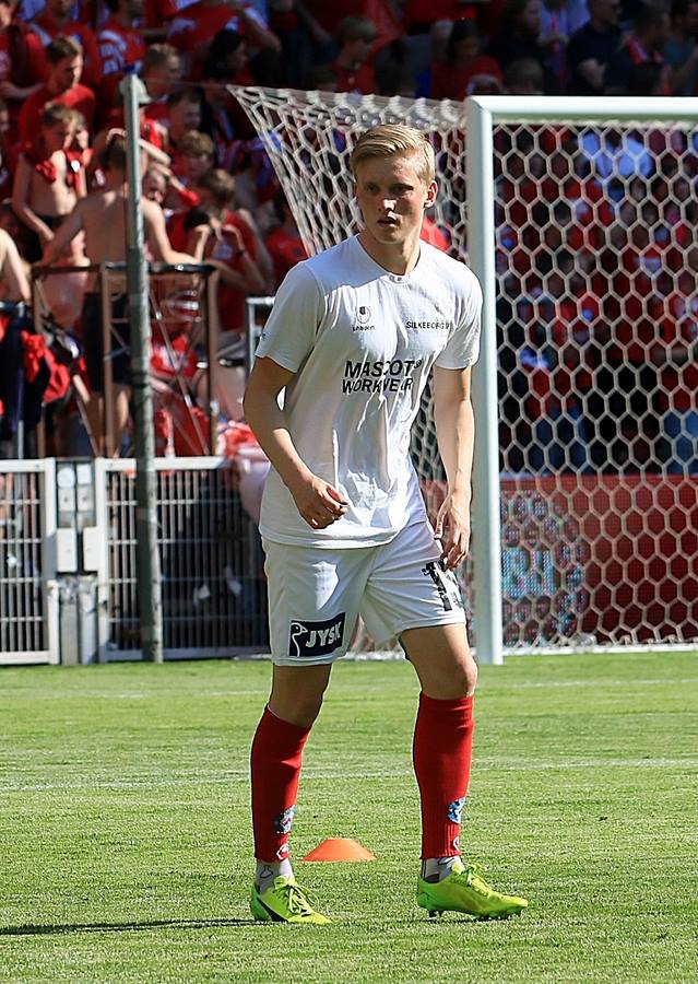 Foto:Ulla Myrhøj
Gustav Dahls i opvarmning for Silkeborg IF mod Brøndby IF, pokalfinalen 2018